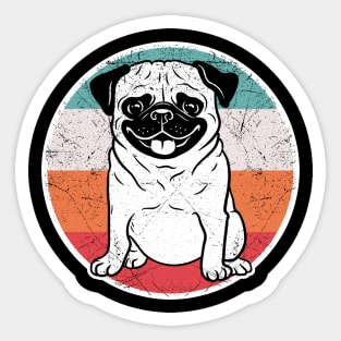 Vintage Retro Pug Sticker